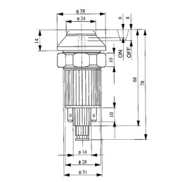 Comutator tip buton Start rotund galben