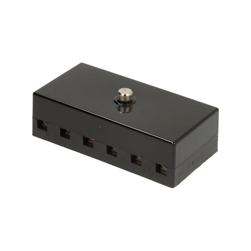 Casetă de siguranțe, ceramică, cu 6 căi, 12/24V, terminale cu șurub