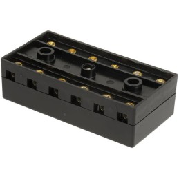 Casetă de siguranțe, ceramică, cu 6 căi, 12/24V, terminale cu șurub