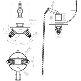 Comutator baterie, rotund, argintiu, tip mini M10, 12-48V, 150A/1000A (5sec), IP63