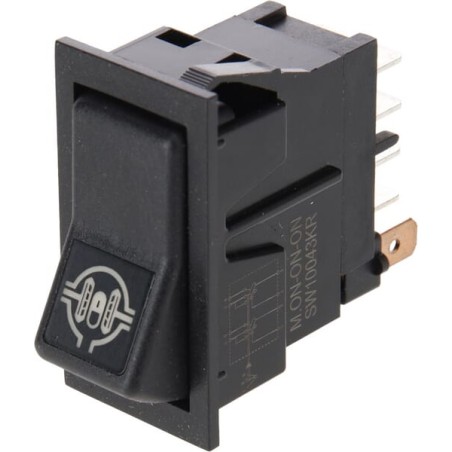Întrerupător basculant, I-0-(II), on-on-mom, 12V, 8 pini, blocare diferențială