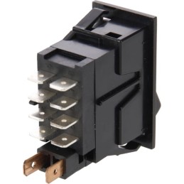 Întrerupător basculant, I-0-(II), on-on-mom, 12V, 8 pini, blocare diferențială