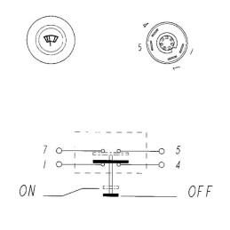 Comutator tip buton interval ștergere rotund galben