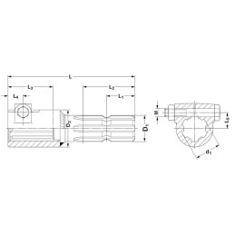 Reducție cardanică tată 1 3/8" (6) mamă 1 3/8" (21) cu șurub