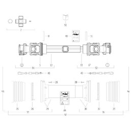 Arbore cardanic S6 L 1210mm Bondioli&Pavesi