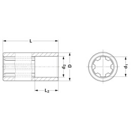 Butuc canelat 150L 1.3/8-6