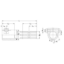 Reducție arbore cardanic tată 1 3/8" (6) mamă 30mm cu șurub