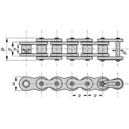 Lanț cu role 3/4x7/16