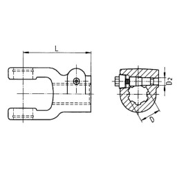 Furcă cardanică cu șurub 1-3/8" 6 caneluri W2500/P500 Walterscheid