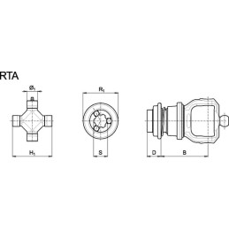 Furcă cardanică cu deconectare rapidă 1-3/8" 6 caneluri 6/G5/G7/S6/H7 Bondioli&Pavesi