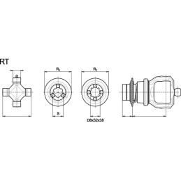 Furcă cardanică cu deconectare rapidă 1-3/8" 6 caneluri 6/G5/G7/S6/H7 Bondioli&Pavesi