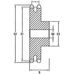 Pinion dublu 45 dinți, 1", lanț 16 B-2, Kramp