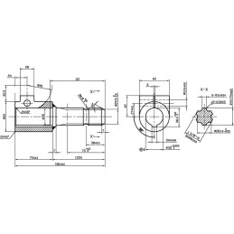 Reducție arbore cardanic tată 1 3/8" (6) mamă 35mm cu șurub