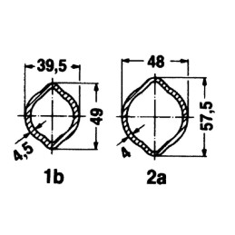 Țeavă cardan profil lămâie 2a interior 49,5mm exterior 57,5x48x4mm L 2,9m Walterscheid
