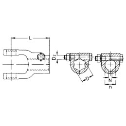 Furcă cardanică cu șurub 1-3/4" 6 caneluri W2400/P400/W400E Walterscheid