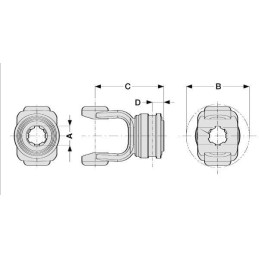 Furcă cardanică cu deconectare rapidă 1-3/8" 21 caneluri T90/V90 Comer