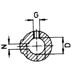 Furcă cardanică cu butuc, orificiu 30mm, canal cheie 8mm, W2200/W200E Walterscheid
