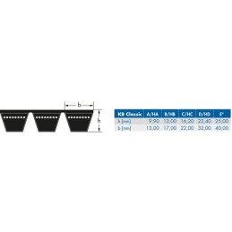 Curea trapezoidală SPB 17x2650 Optibelt