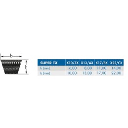 Curea de transmisie trapezoidală dinţată Lw BX45 M S