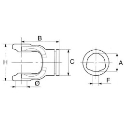 Furcă cardanică pentru țeavă profilată 36x36mm PTO 40 gopart