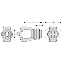 Furcă cardanică cu deconectare rapidă 1-3/8" 6 caneluri T CvJ 60/V CvJ 60 Comer