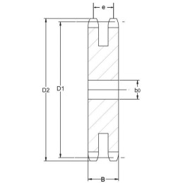 Roată dințată dublă 28 dinți, 1 1/4", lanț 20 B-2, Kramp