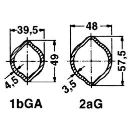 Țeavă cardan profil lămâie 2aG interior 50,5mm exterior 57,5x48x3,5mm L 1m Walterscheid