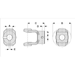 Furcă cardanică cu butuc 40mm T60/V60 Comer