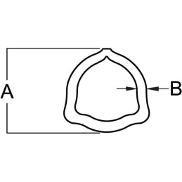 Țeavă cardan exterioară profil triunghiular 5/G5 interior 45,5mm exterior 51,5x3mm L 1m Bondioli&Pavesi