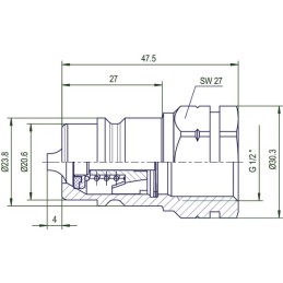 Cuplă rapidă SKP tată 1/2" IG