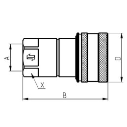 Cuplaj cu eliberare rapidă filet mamă 1/2" - 12,5 - 1/2 BSP