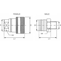 Cuplă rapidă antipicurare VF mamă M18x1,5
