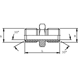 Niplu DNM tată/tată M20x1,5mm