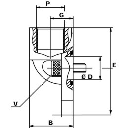 Flanșă cu cot 3/4"
