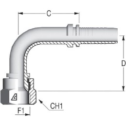 Insert DN25-1"5/8 JIC 90°