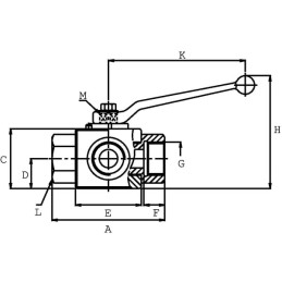 Robinet cu bilă, 3/2-L - 1/2"BSP