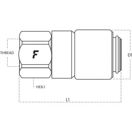 Cuplă rapidă antipicurare DF mamă 1/4" NPT