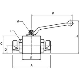 Robinet cu bilă 2/2 - M16x1,5