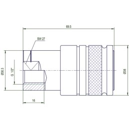 Cuplaj rapid SKP femelă IG 1/2", Kramp