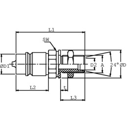 Cuplă rapidă SKP tată 1/2" - M22x1,5 15L