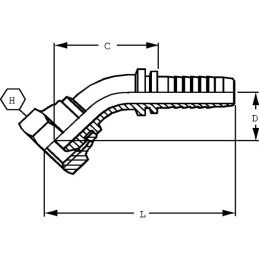 Armătură DN13 M20x1,5 gaz 45°