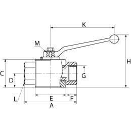 Robinet cu bilă 2/2 - 1/2"BSP