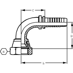 Armătură DKJ PA DN16 F 1 5/16" JIC  90°