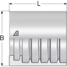Bucșă diametru exterior 44x36,7mm DN25 oțel / placat cu zinc Alfagomma