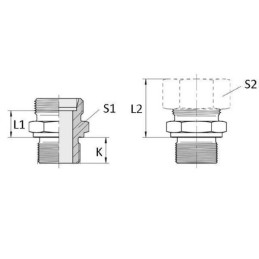 Conector înșurubabil drept 22L R1