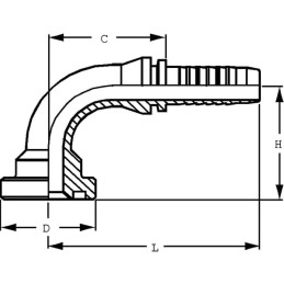 Armătură cu flanșă SFL PFL DN50 diametru 60,3mm 90°
