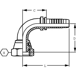 Armătură DN25-M38x1,5 60°, 90°