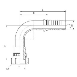 Armătură DKOR PF DN10 1/4" BSP 90°