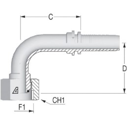 Armătură DKOR PF DN25 1 1/4" BSP 90°