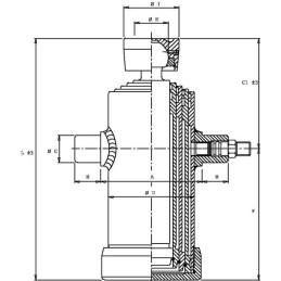 Cilindru telescopic cu bilă 3 trepte